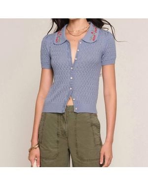 Heartloom Manta Short Sleeve Cardigan - Blue