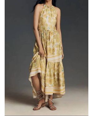 Hope for Flowers High Low Halter Maxi Dress - Gray