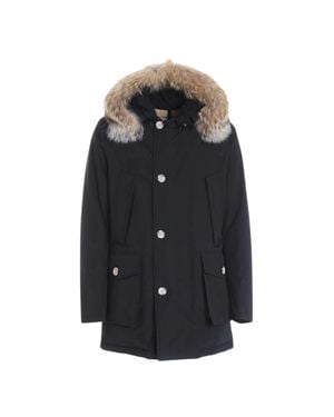 Woolrich Classic Parka With Detachable Fur Hood - Black