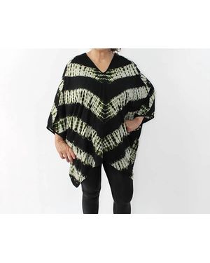 Sylca Designs Tye Dye Striped Blouse - Black