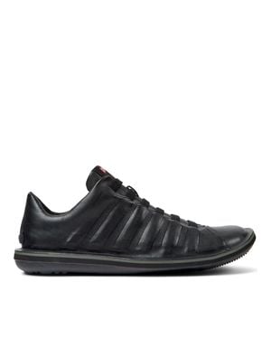 Camper Beetle Ribbed Design Leather Sneakers - Black