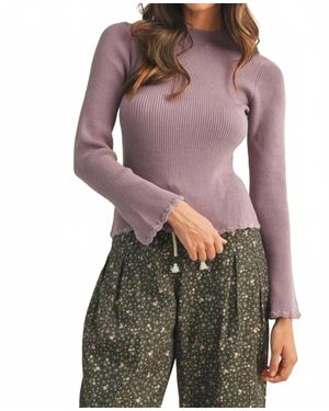 Anniewear Scales Scallop Edge Sweater - Purple