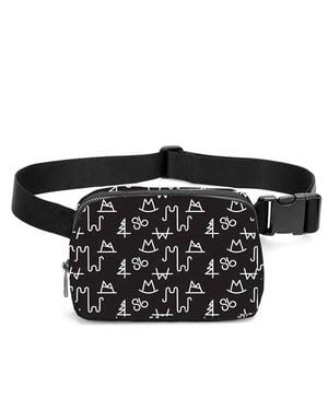 The Front Porch Label Crossbody Sling Bag - Black
