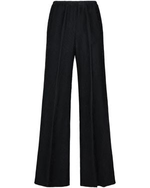 forte_forte Fluid Ribbed Velvet Pants With Elasticated Waistband - Black
