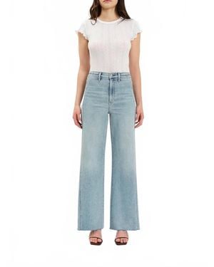 DAZE Far Out Hi Rise Wide Leg Jeans - Blue