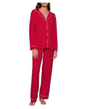 Eberjey Gisele Long Pajama Set - Red