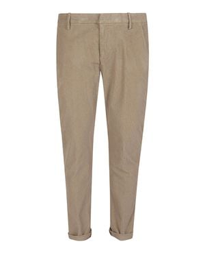 Dondup Low-Rise Slim Fit Cuffed Pants - Natural