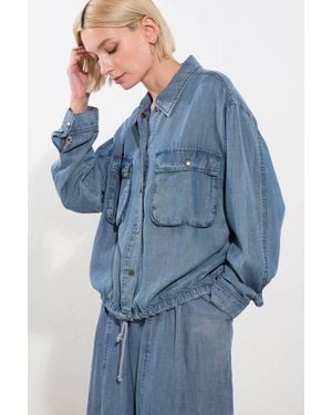 TRUEDAMES Active Vibe Tencel Denim Jacket - Blue