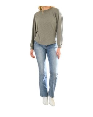 White Birch Solid Knit Open Back Top - Blue