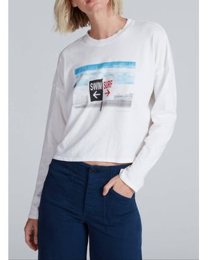ASKK NY Cropped Long Sleeve Tee - White