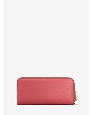 Michael Kors Jet Set Travel Large Pebbled Leather Continental Wallet - Pink