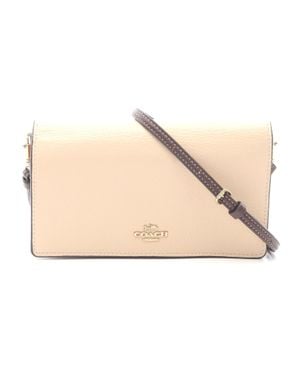 COACH Anna Leather Colorblock Crossbody Bag - Natural