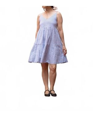 NIBI Dolly Tiered Mini Dress - Blue