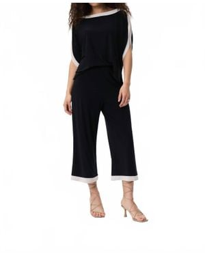 Joseph Ribkoff Boatneck Jumpsuit With Contrast Trim - Black