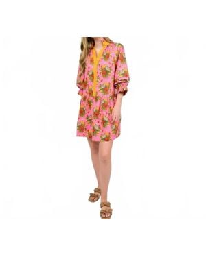 Uncle Frank Bouquets Of Flowers Dress - Red