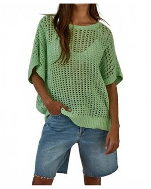 By Together Knit Fishnet Sweater - Green
