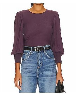 Nation Ltd Loren Smocked Peasant Tee - Purple