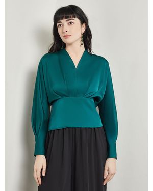 Misook Batwing Sleeve Blouse - Green