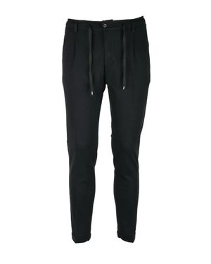 ANTÒ Napoli Cotton Viscose Stretch Pants - Black