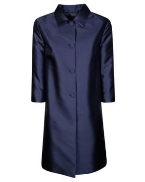 F.it Satin Finish Flared Coat - Blue