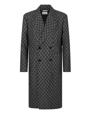 Philipp Plein Denim Coat Jacquard Monogram - Gray