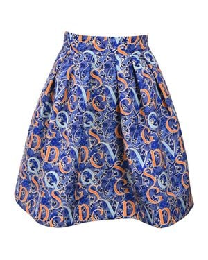 Mary Katrantzou Printed Mini Flared Skirt - Blue