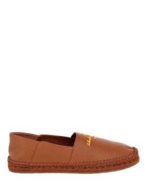 Ferragamo Gus Leather Espadrilles - Brown