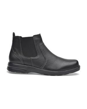 Pazstor Cowhide Leather Boots - Black