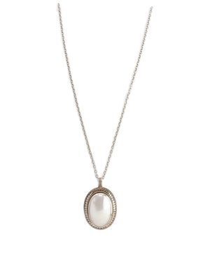 Anna Beck Oval With Mother Of Pearl Necklace - Metallic