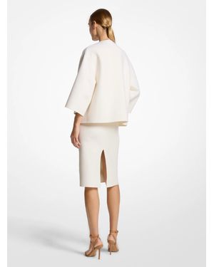Michael Kors Double Faced Wool Kimono Jacket - White