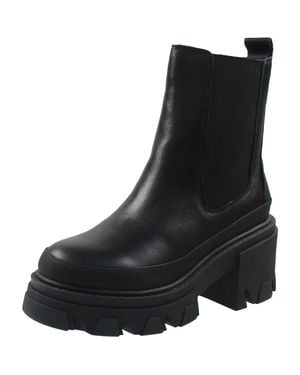 ALDO Lugged Sole Leather Chelsea Boots - Black