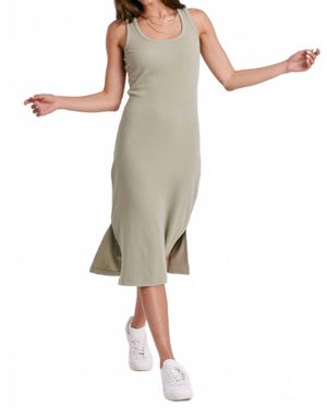 Another Love Britta Side Slit Midi Dress - Natural
