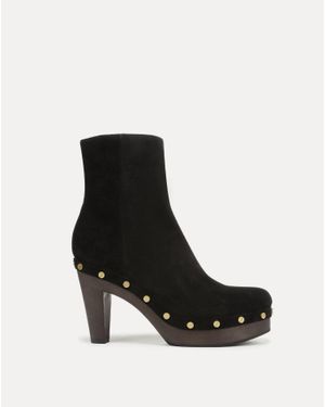 Veronica Beard Gavi Clog Studded Heeled Bootie - Black