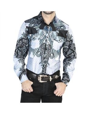 El Señor De Los Cielos Casual Long Sleeve Shirt - Blue