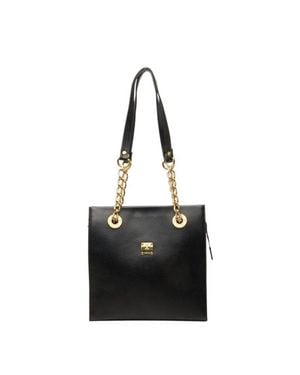 MCM Leather Tote Bag - Black