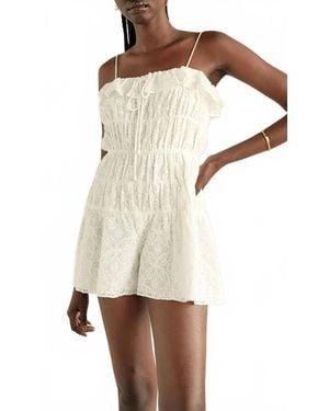 Saylor Perdita Delicate Lace Romper - Natural