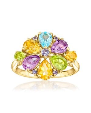 Ross-Simons Pastel Multi-Gemstone Cluster Ring - Metallic