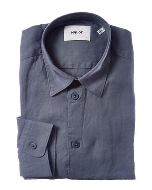 NN07 Nn.07 Linen Dress Shirt - Blue