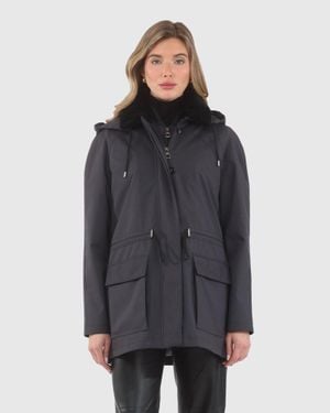 Gorski Parka With Detachable Hood And Select Shearling Lamb Collar, Removable Vest (2 Pcs) - Gray