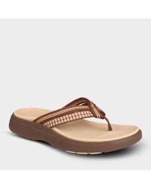 Mykos Nami Sandals Chocolate Knit Toe Post Slip On Thong Zap2018 - Brown