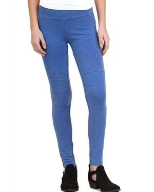 Umgee Washed Moto Jeggings - Blue