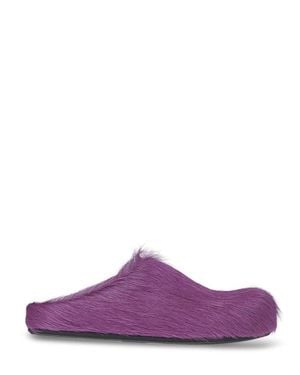 Marni Calf Hair Sandals - Purple