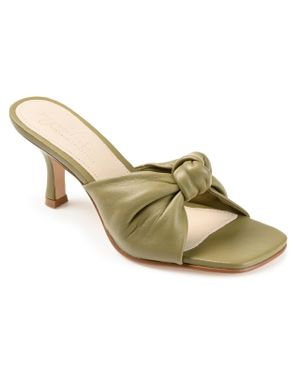 Journee Signature Finlee Leather Heels - Metallic