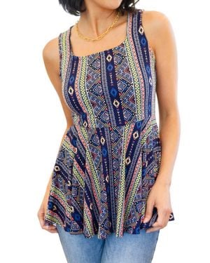 Haptics Cool Connections Peplum Tank - Blue