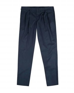 Bills Khakis Pleated Classic Fit Chamois Cloth Pants - Blue