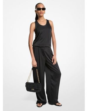 MICHAEL Michael Kors Drapey Satin Wide Leg Pants - Black