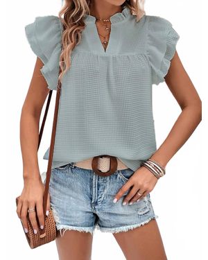 Miss Sparkling Ruffle & Go Blouse - Blue