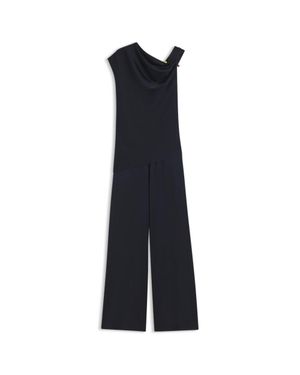 BOSS Straight-Leg Jumpsuit With Pin And Gathered Detail - Blue