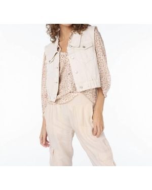 EsQualo Gilet Jean Short Vest - Natural