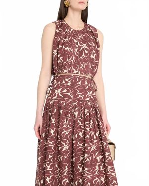 Vanessa Bruno Callas Abstract-Print Crop Top - Red